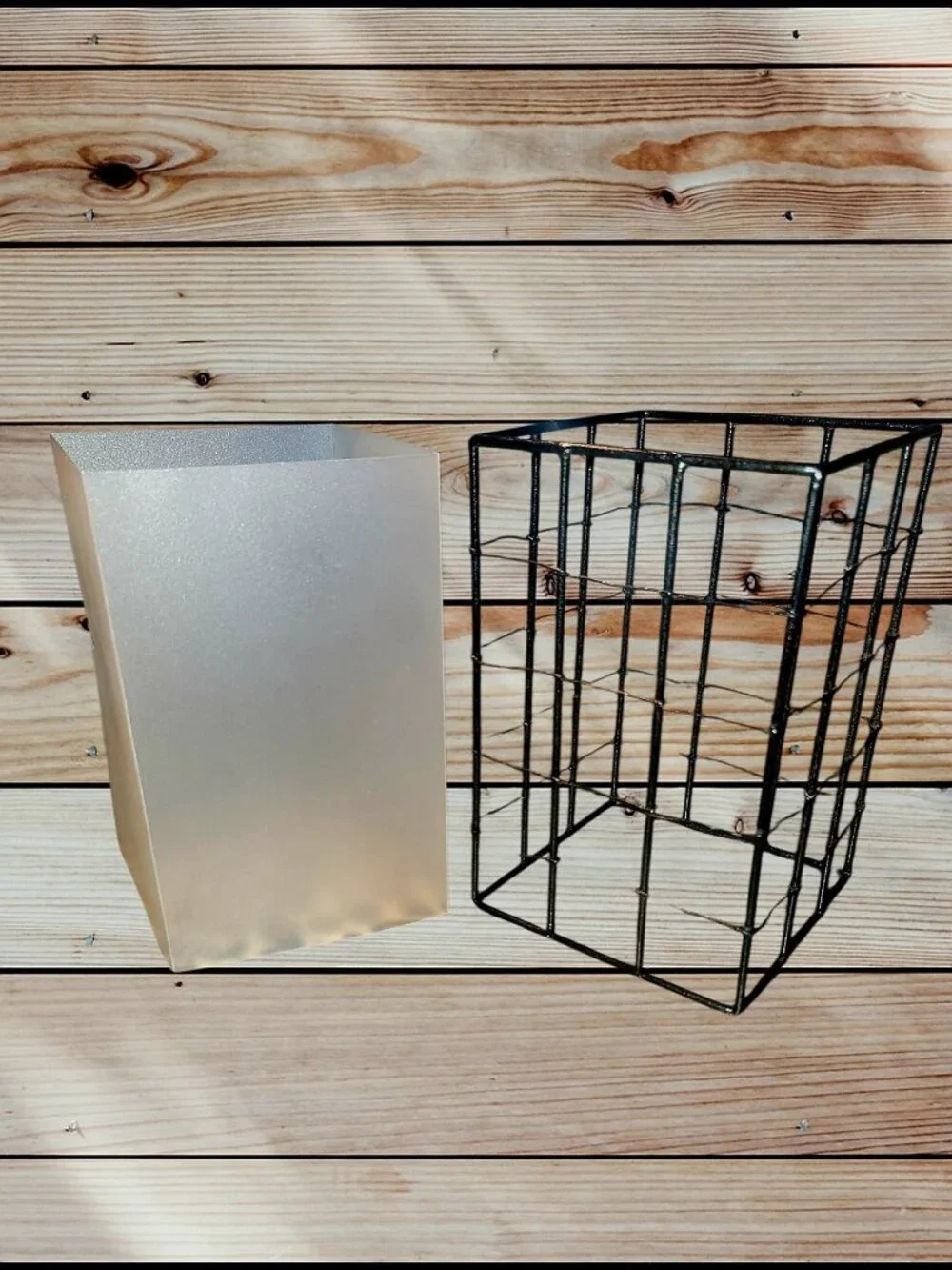 Vintage CRATE & BARREL - (2) Decorative Black Tabletop / Hanging Candle Lanterns